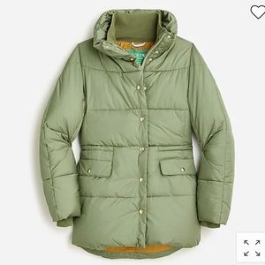 J. Crew New chateau puffer coat! - Surplus Green